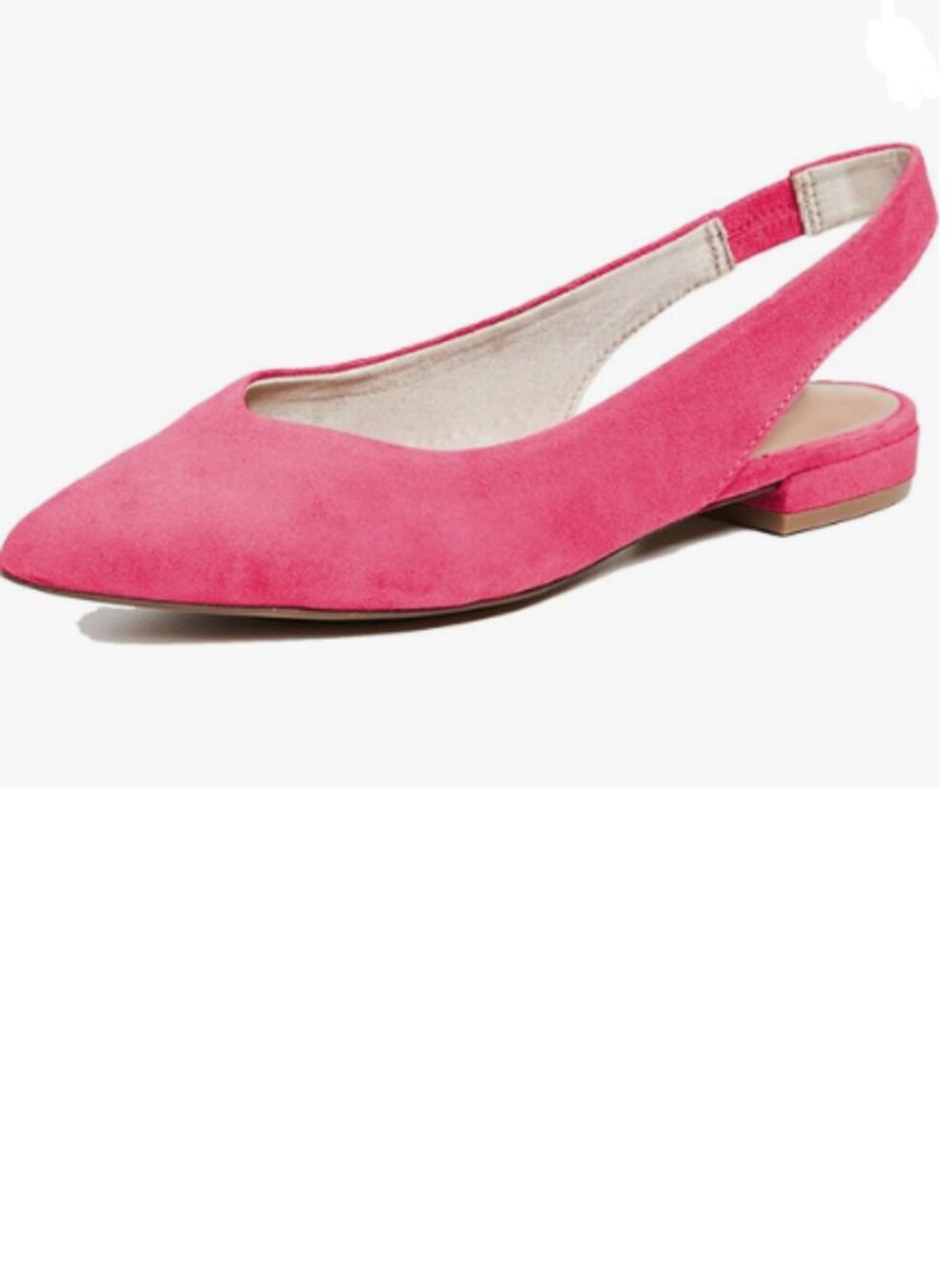 YDN Pink Suede Pointed Toe Slingback Low Heel Slide Sandals Slip On Pump